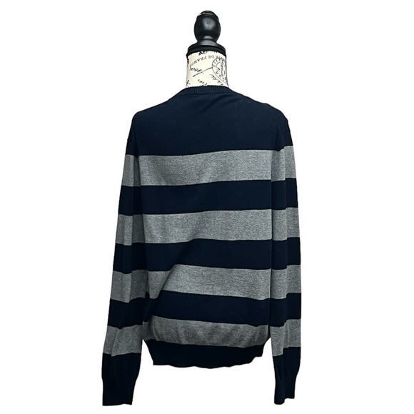 Express Mens Sweater Size M VTG Y2K V-Neck Rugby Embroidered Knit Pull Over - Picture 4 of 10